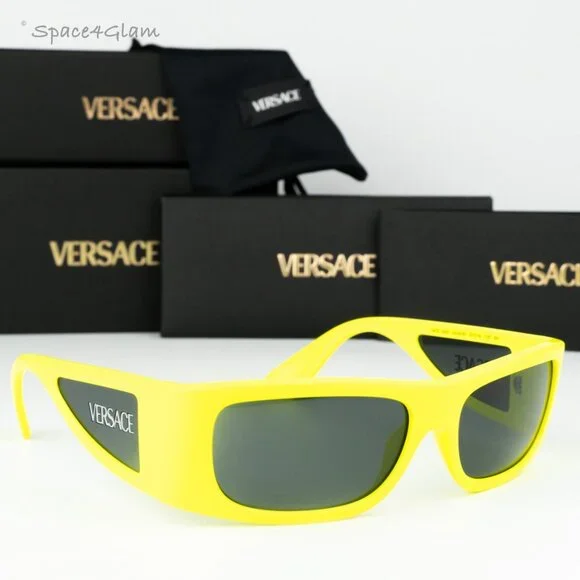 BRAND NEW Versace VE4482 544987 LOGO Yellow Grey Rectangular  display picture 1
